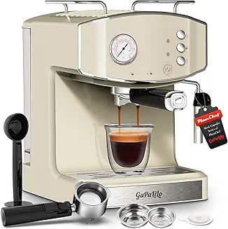 Retro-Style 20 Bar Espresso Machine with Milk Frother